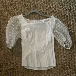 White Puff Sleeve Top